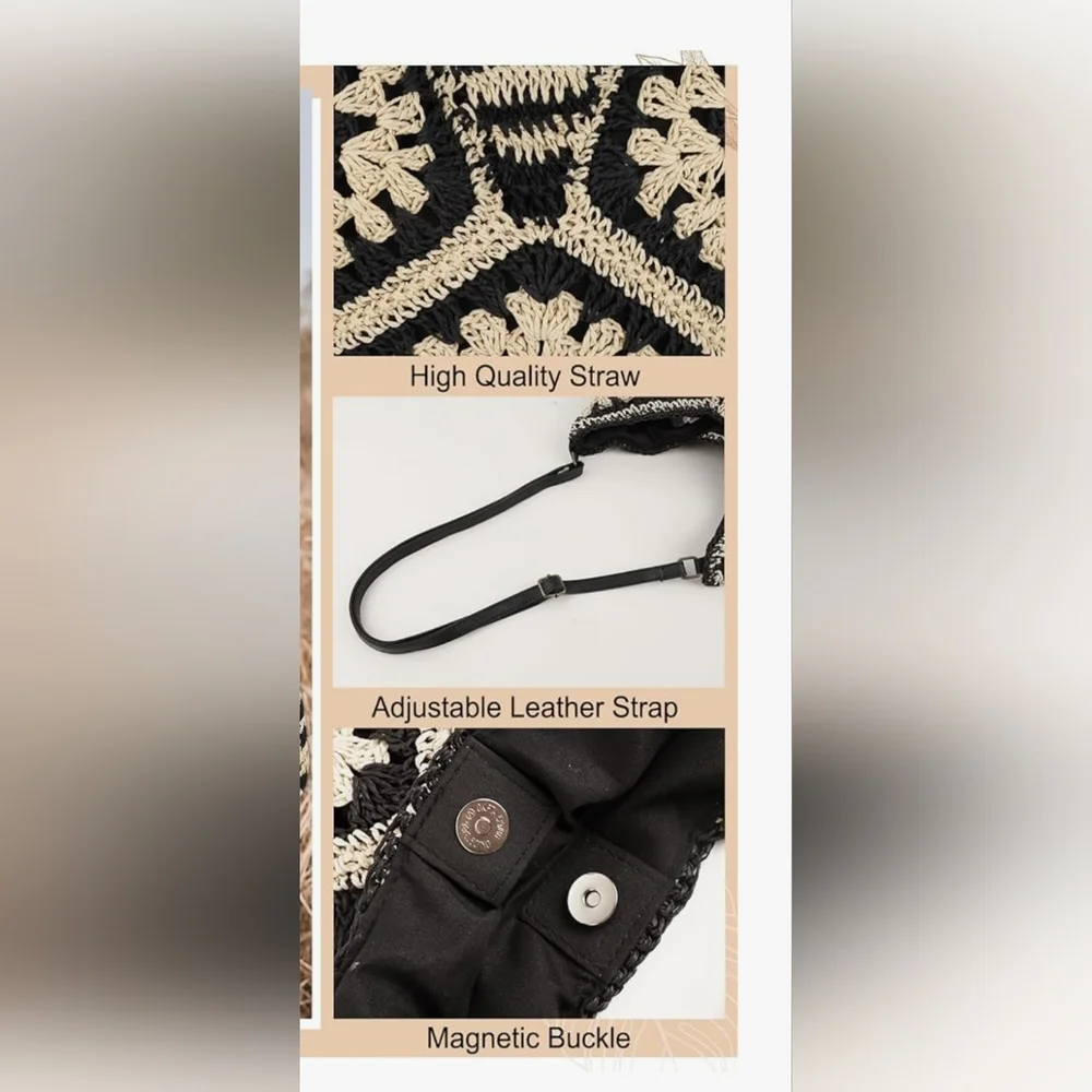 NWOT Straw Beach Handbag - Picture 8 of 9